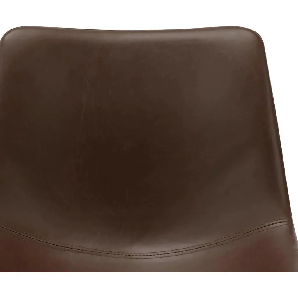 Dining chair faux leather light brown
