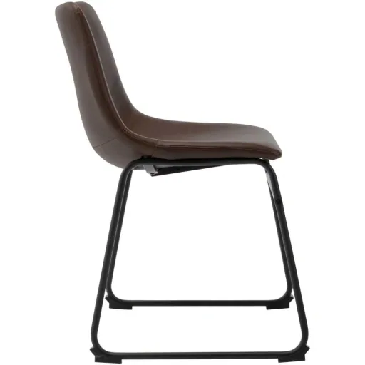 Dining chair faux leather light brown