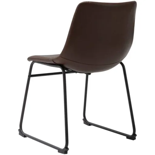 Dining chair faux leather light brown