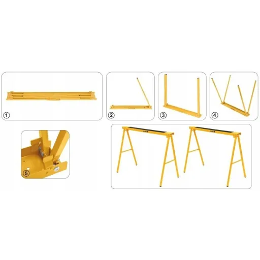 Set of 2 folding trestles - max 200kg - non-slip