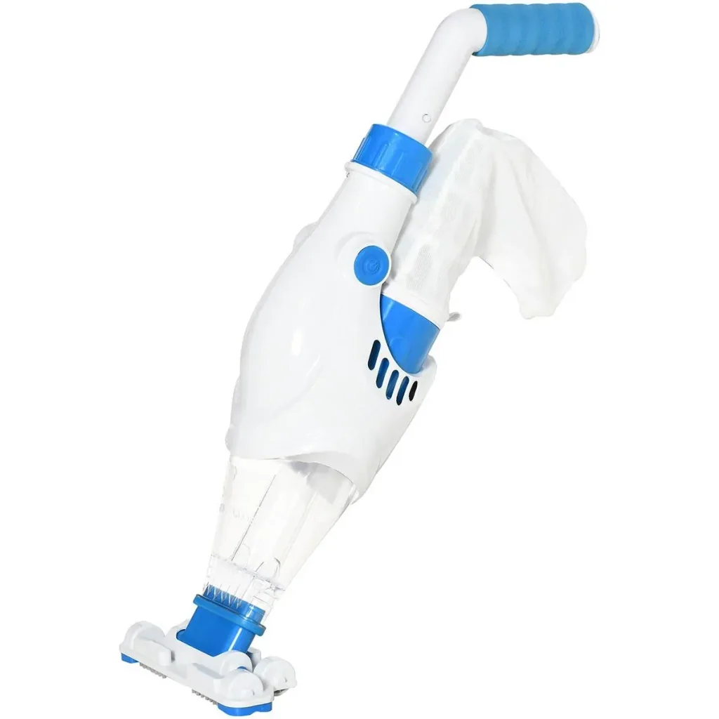 Electric Pool Cleaner, Cordless & Waterproof, Blue+White, 65 x 20 x 17 cm