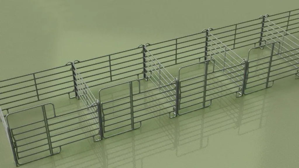 Pasture panel - fence element with gate, 2.4 m length, total height 2.2 m