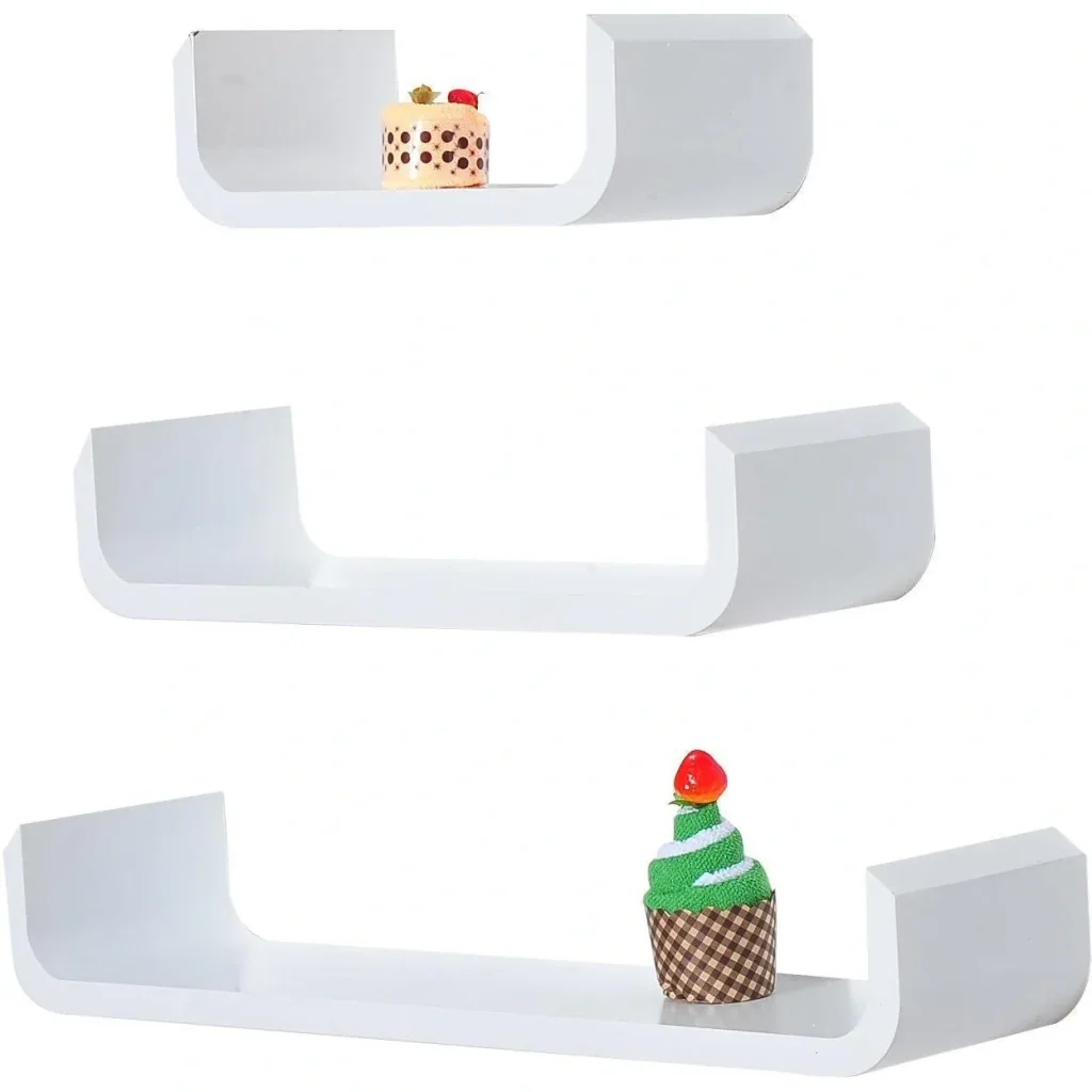 Wall shelf 3 pcs. white