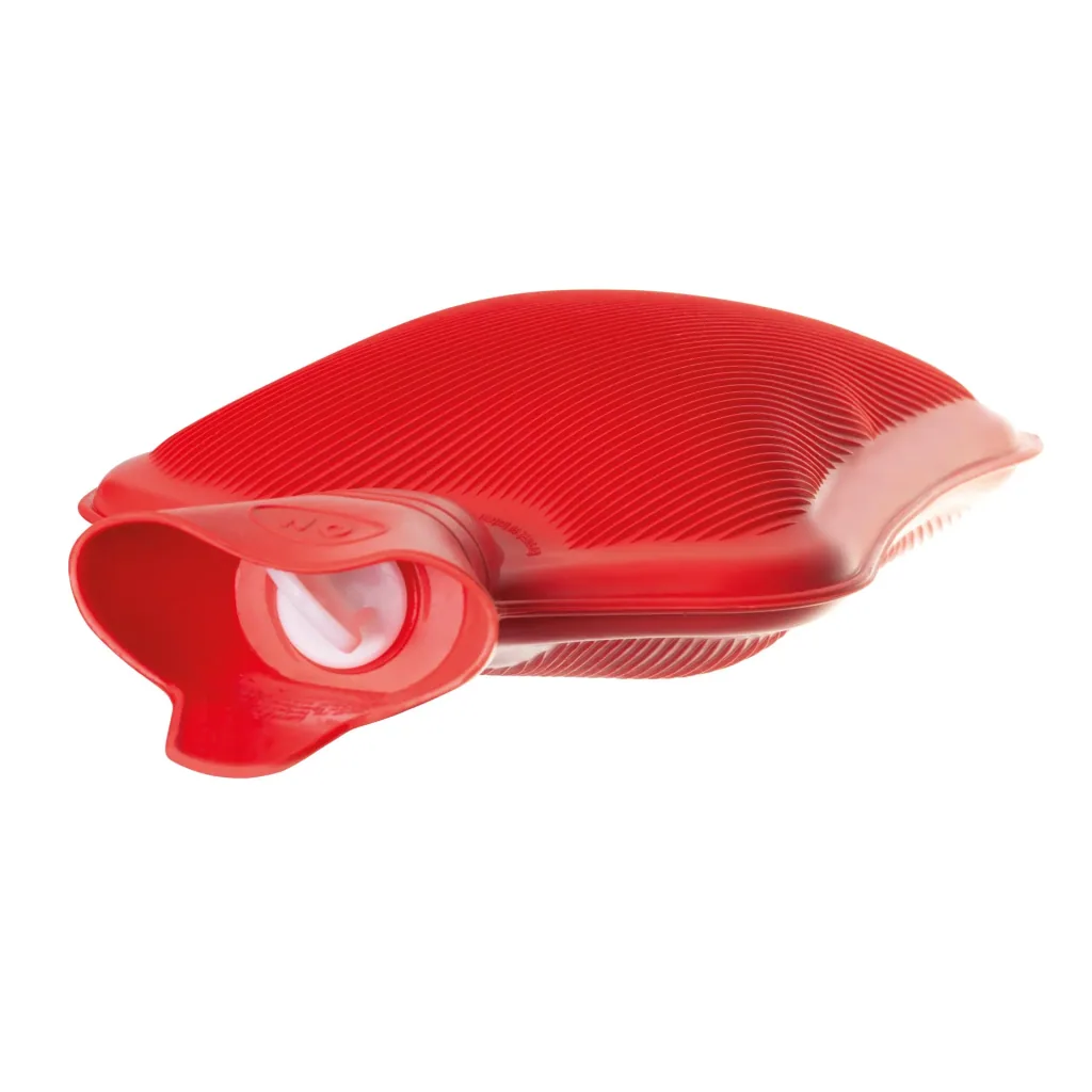 Hot water bottle, screw cap, 2 liters, red