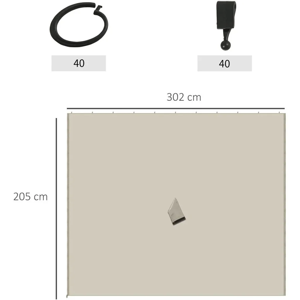 4 side panels for 3x3 m gazebo