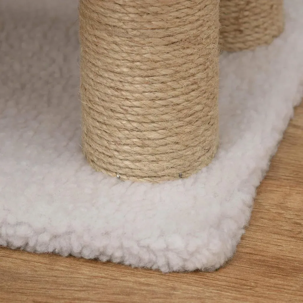 Pet stairs with scratching posts white