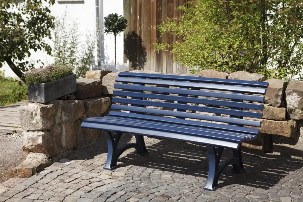 Garden bench Helgoland blue