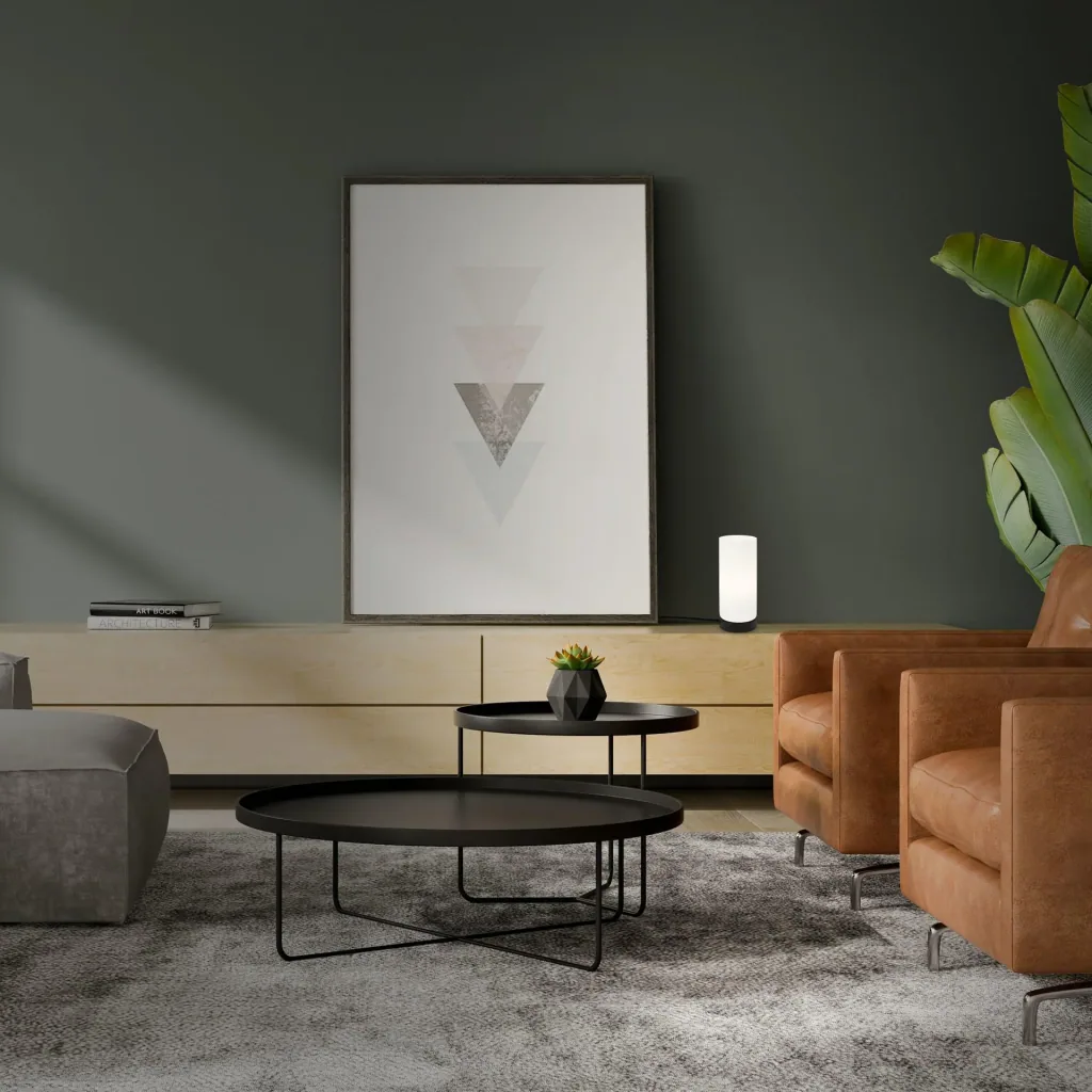 PAIPA table lamp, black, opal glass, cable switch, E14 socket