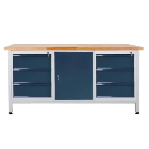 Workbench / work table 6 drawers, 1 door, L1700xW600xH840mm
