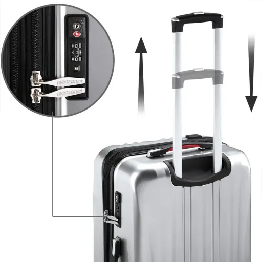 Hard-shell suitcase Ikarus Silver M in ABS 38l 55x35x20cm