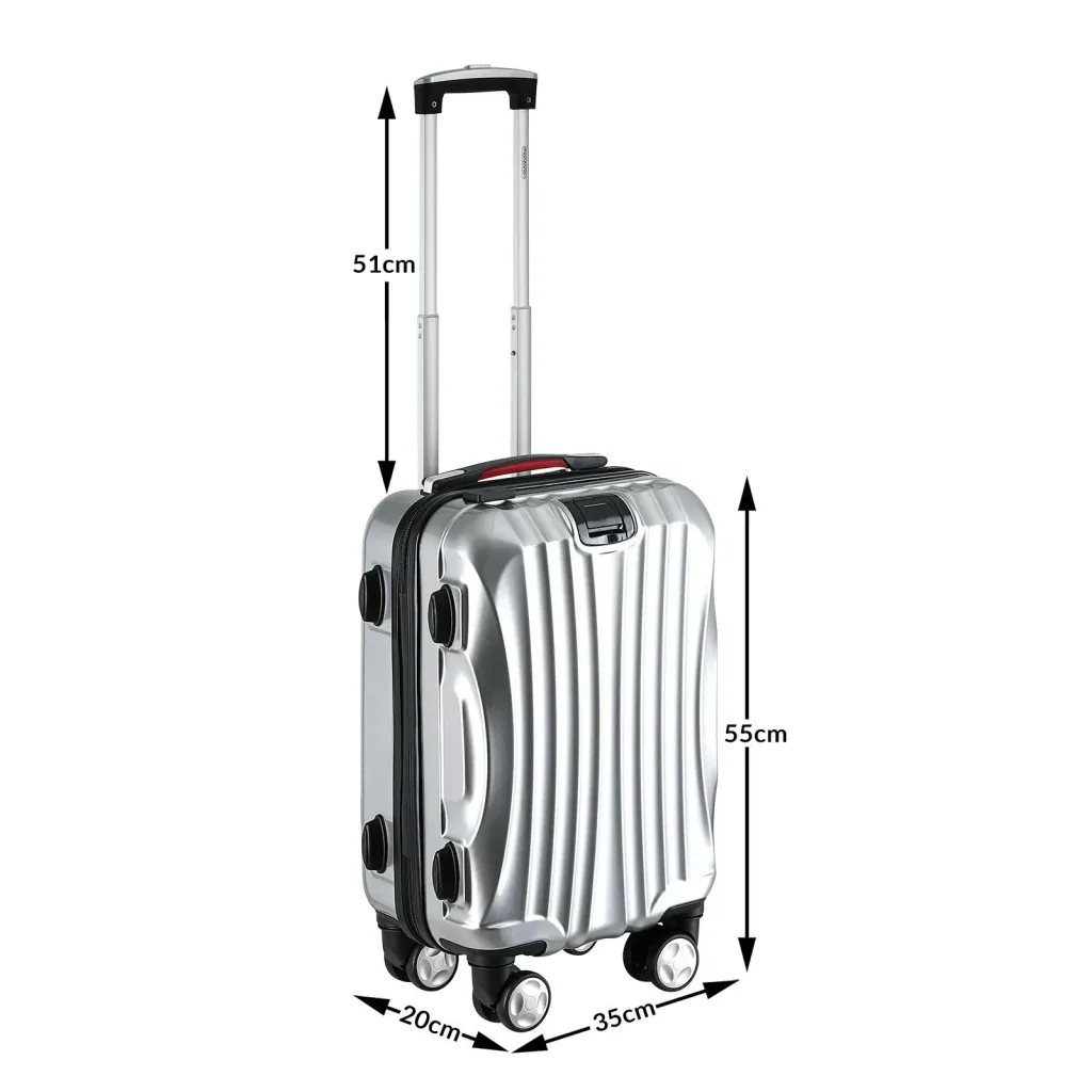 Hard-shell suitcase Ikarus Silver M in ABS 38l 55x35x20cm