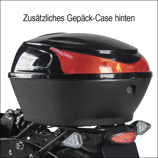 E-scooter "Camper" Safety 20 km/h including shopping basket, indicators and luggage case black