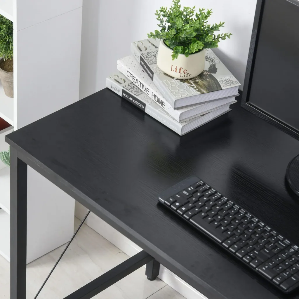 L-shaped corner desk, black