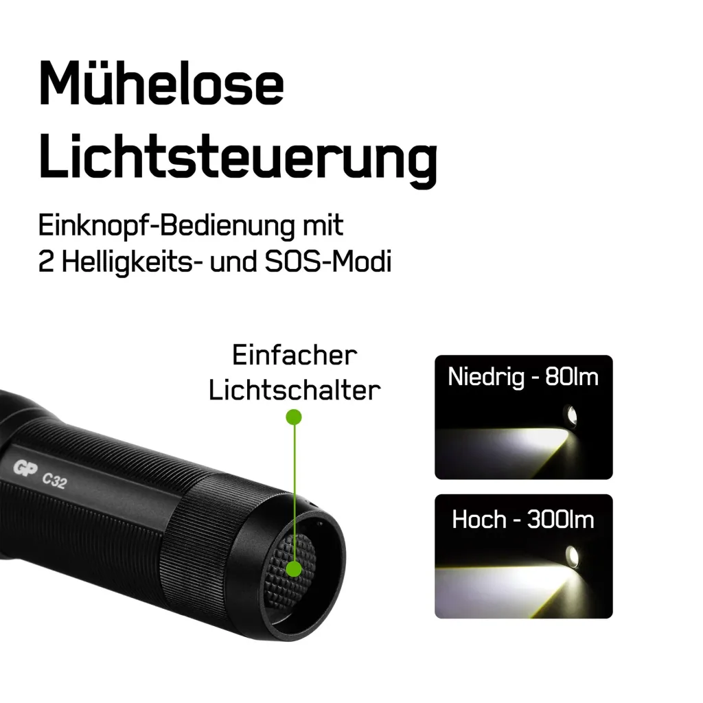 DISCOVERY flashlight with CRE LED and 300 lumens, IPX4