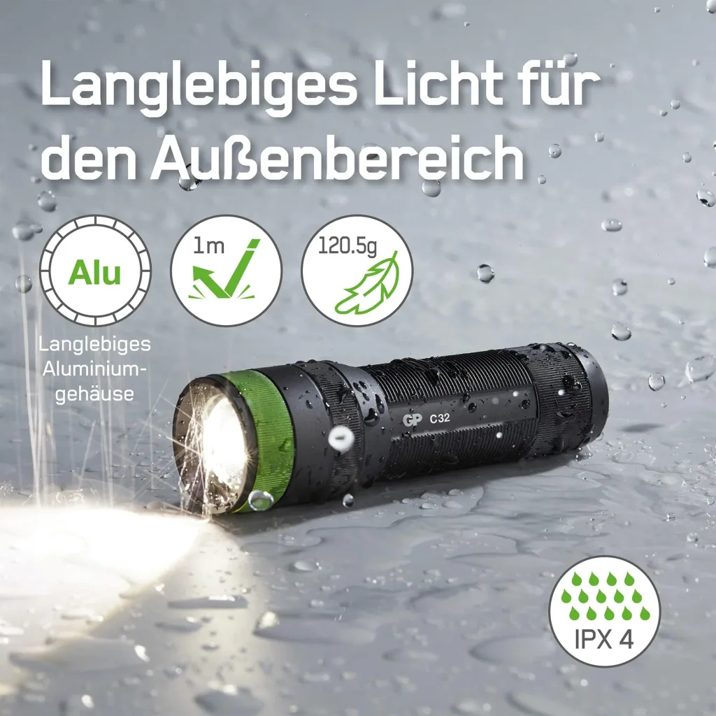 DISCOVERY flashlight with CRE LED and 300 lumens, IPX4