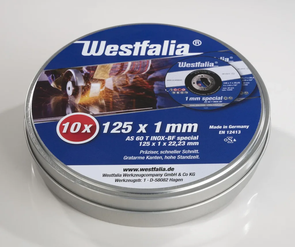 Cutting discs INOX 125 x 1.0 mm, 10 pieces in a can