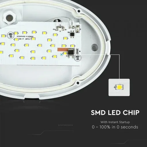 VT-8014 Ceiling light oval white - 8W - 560Lm - 3000K