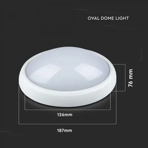 VT-8014 Ceiling light oval white - 8W - 560Lm - 3000K