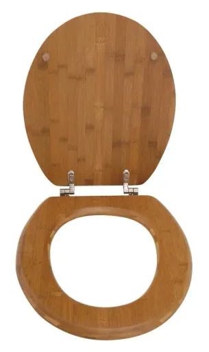 Toilet seat bamboo dark