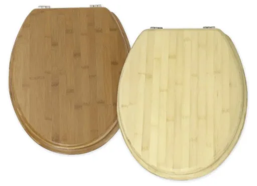 Toilet seat bamboo dark