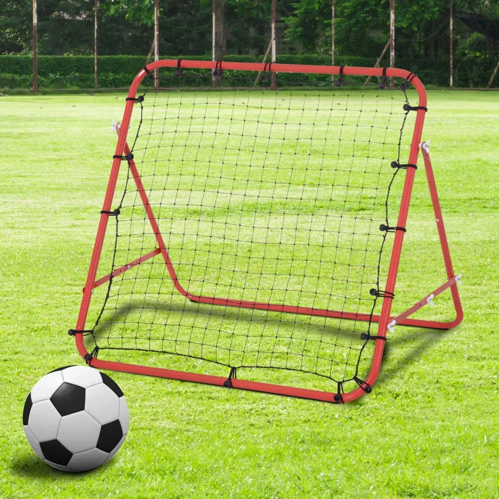 Soccer rebounder with adjustable angles