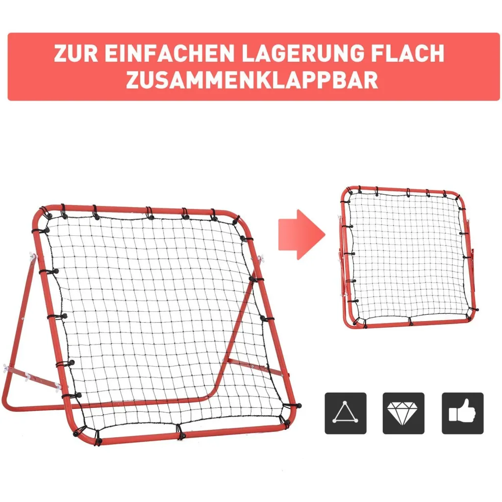 Soccer rebounder with adjustable angles