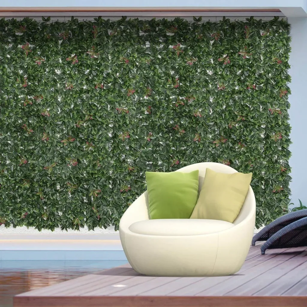 12 pieces artificial plant wall hedge 50x50 cm UV protection privacy screen cotoneaster design hedge plant for garden outdoor
