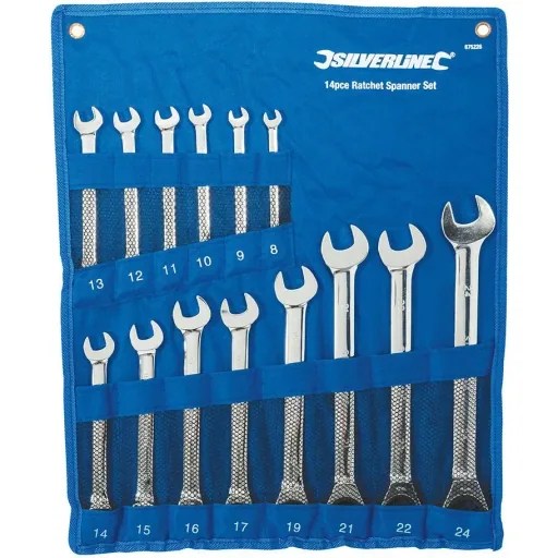 14-piece fixed ratchet wrench set 8 - 24 mm