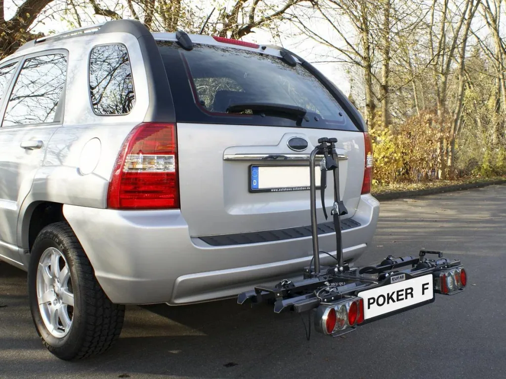 Bicycle carrier for trailer hitch "Poker-F" - foldable