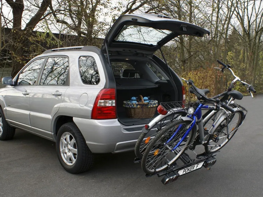 Bicycle carrier for trailer hitch "Poker-F" - foldable