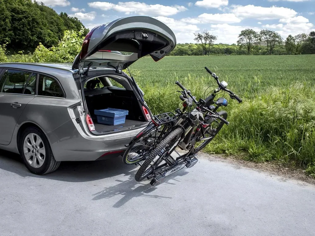 Bicycle carrier for trailer hitch "Poker-F" - foldable