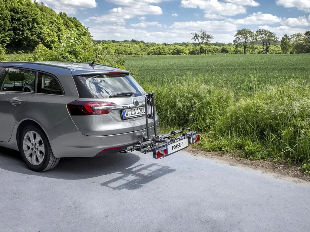 Bicycle carrier for trailer hitch "Poker-F" - foldable