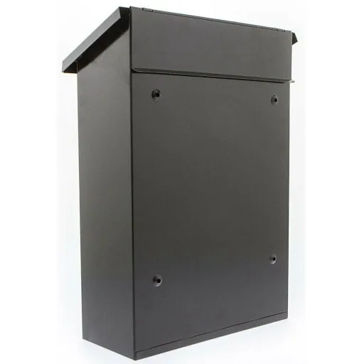 Mailbox with 2 buttons - glossy black - 400x250x100 mm