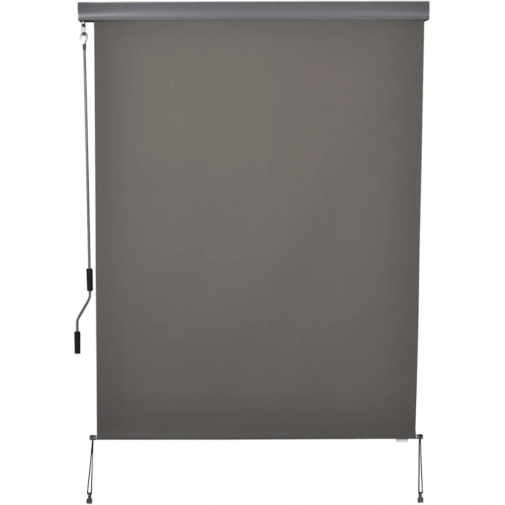 Vertical awning with hand crank dark grey