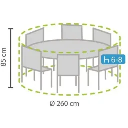 Protective cover for round lounge set - 260 x 260 x 80 cm