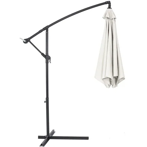 Parasol folding aluminum cream Ø 330 cm UV protection 40+
