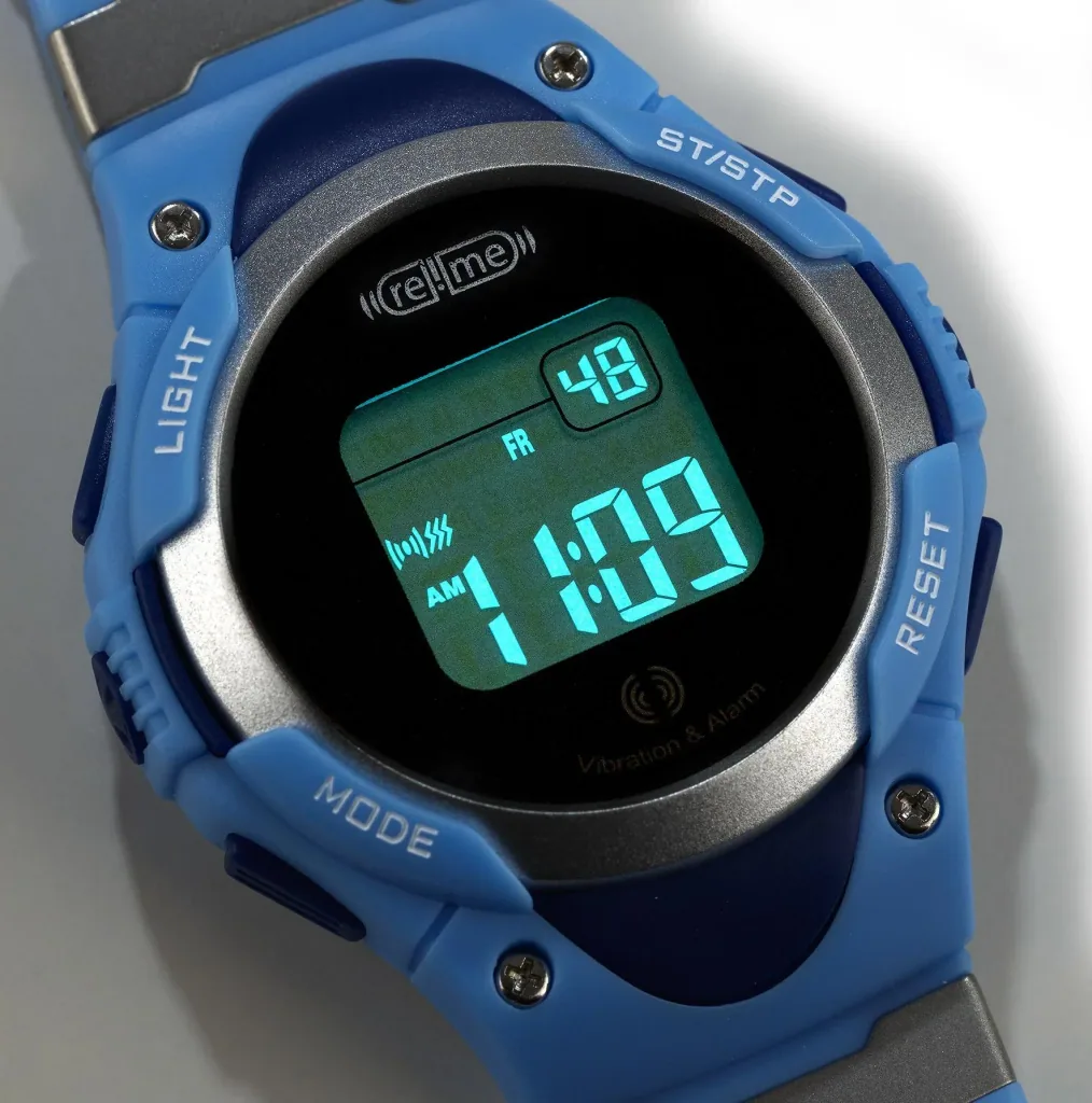 Wristwatch with 8-time alarm, stopwatch and countdown function (short-term alarm clock)