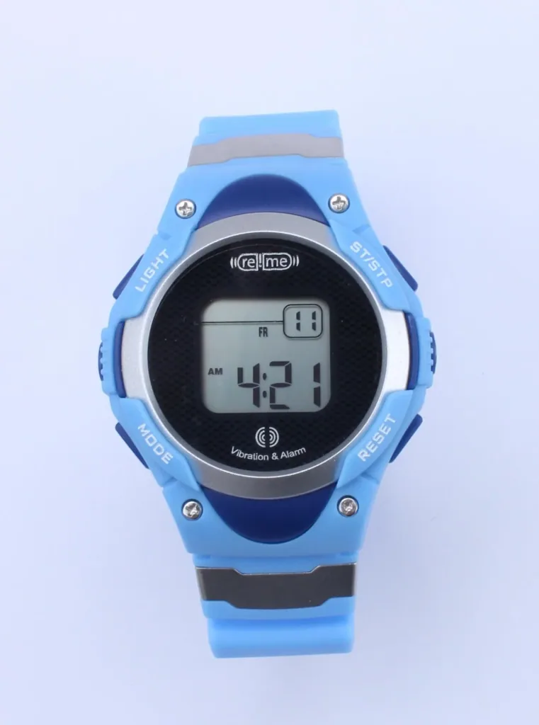 Wristwatch with 8-time alarm, stopwatch and countdown function (short-term alarm clock)