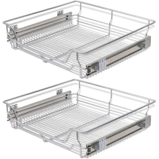 Wire baskets, extendable 2 pieces 600 mm silver-colored