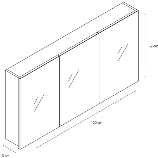Concept mirror cabinet 120cm gris fsc