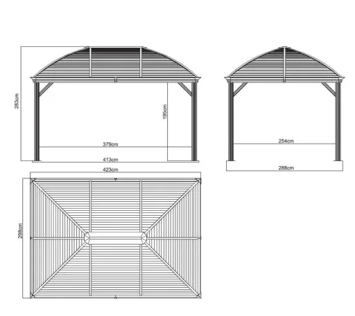 Sojag aluminium paviljoen Moreno, antraciet
