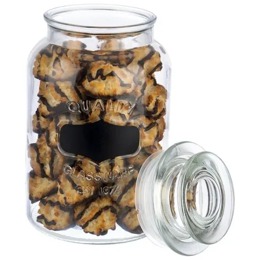 Storage jar with labeling field - glass container with 1.5 L