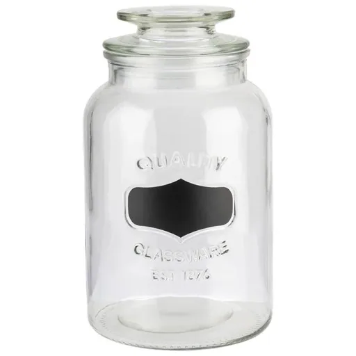 Storage jar with labeling field - glass container with 1.5 L
