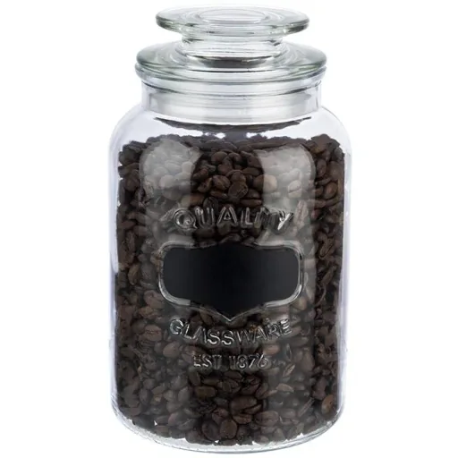 Storage jar with labeling field - glass container with 1.5 L