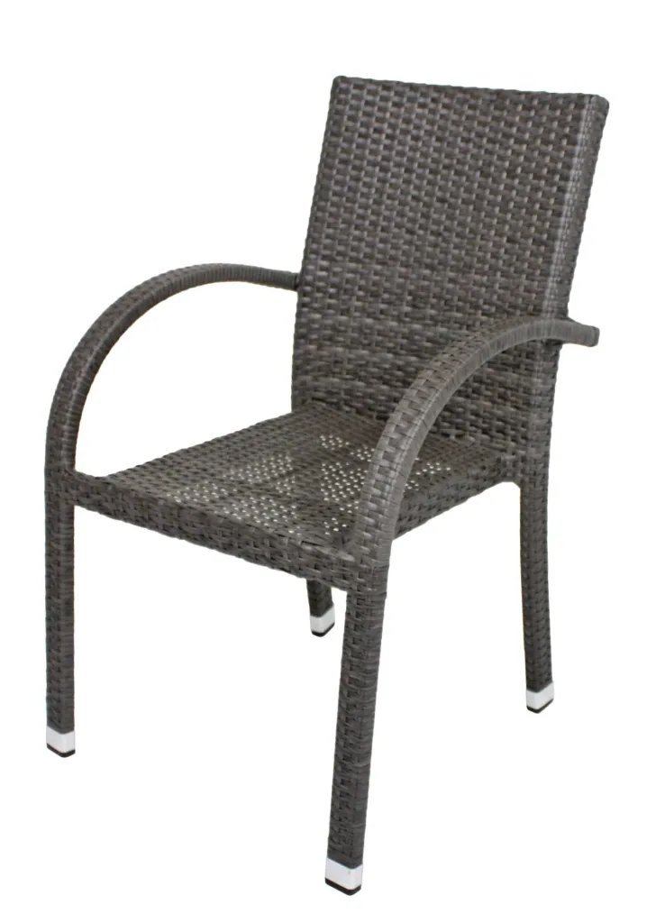 2 x stacking chairs "Modesto" dark grey