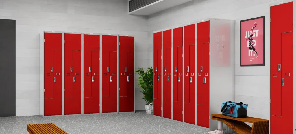 Locker Z PLZ series - 2 doors with combination locks, grey-red