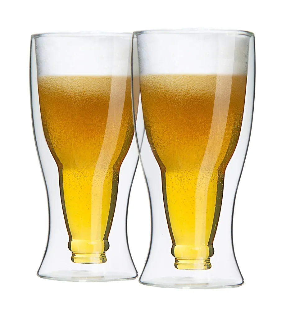 Beer glasses, double-walled, set of 2