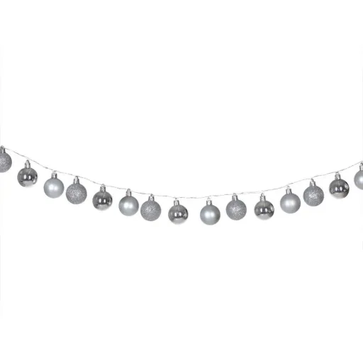 Christmas tree lights / festive lights / Christmas lights - with Christmas balls - 40 LED - 2 m - silver