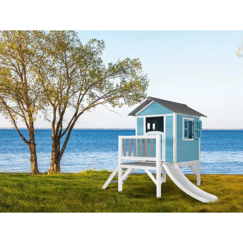 Lodge XL Playhouse Caribbean Blue - White Slide