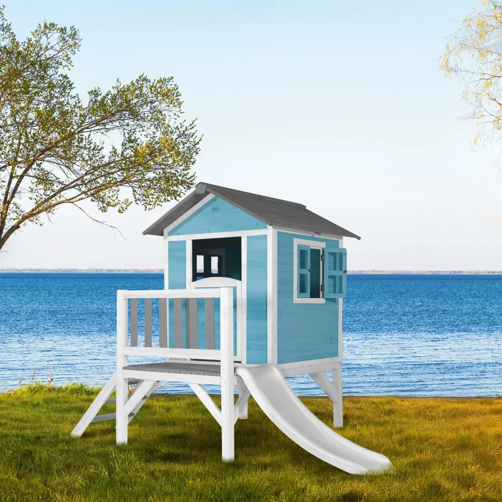 Lodge XL Playhouse Caribbean Blue - White Slide
